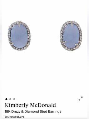 Kimberly McDonald $6000 18k Lavender Druzy & Diamond Stud Earrings